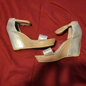 BRONX sparkly gold wedge sandals